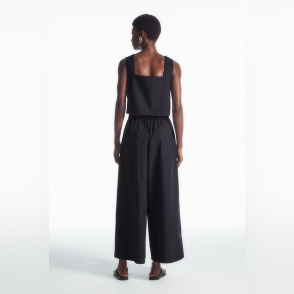 COS Navy Blue Gathered Open Back Jumpsuit - Picture 3 of 15